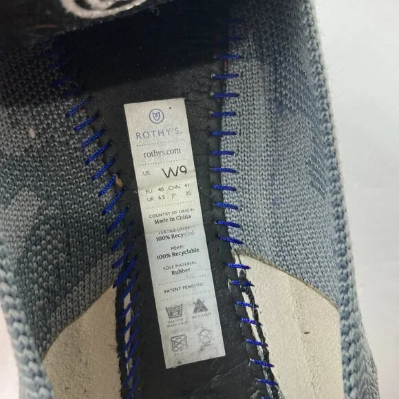 Rothys Ballet Flat Shoes Womens Sz 9 Gray Camo Slip On Comfort Designer Shoes - Picture 8 of 9